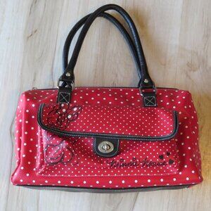 Disney Parks Minnie Mouse purse tote hand bag red polka dot travel